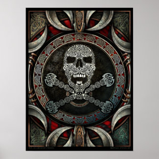 Celtic Skull & Crossbones Mandala Poster (18x24")