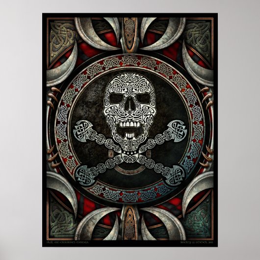 Celtic Skull & Crossbones Mandala Poster (18x24") (Vorne)