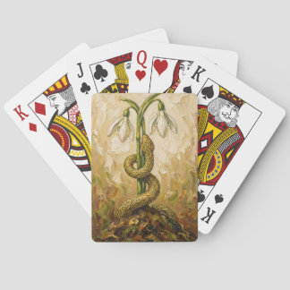 Celtic Snake Snowdrops Imbolc Rebirth Fantasy Art Spielkarten