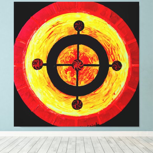 Celtic-Solarsymbol Leinwanddruck (Insitu (Holzboden))