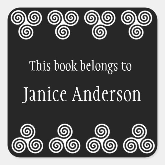 Celtic Spirals Design Buchzeichen Sticker (Vorderseite)