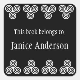 Celtic Spirals Design Buchzeichen Sticker