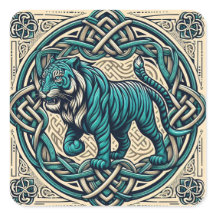 Celtic Square Aquamarin Tiger
