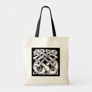 Celtic square pattern - black and white tragetasche