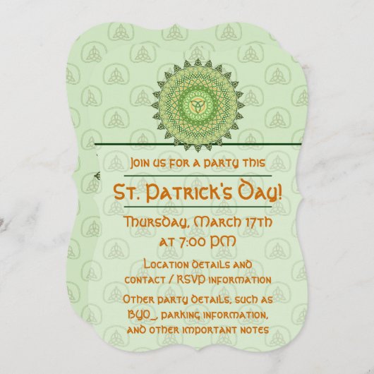 Celtic St. Patty's Day Party Einladung (Vorne/Hinten)