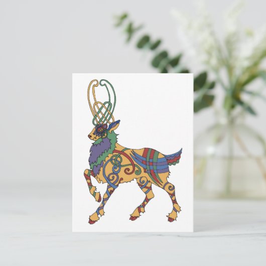 Celtic Stag Postcard Postkarte (Stehend Vorderseite)