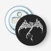 Celtic Stammesdragon Schwarz-weiß Flaschenöffner (Vorderseite)