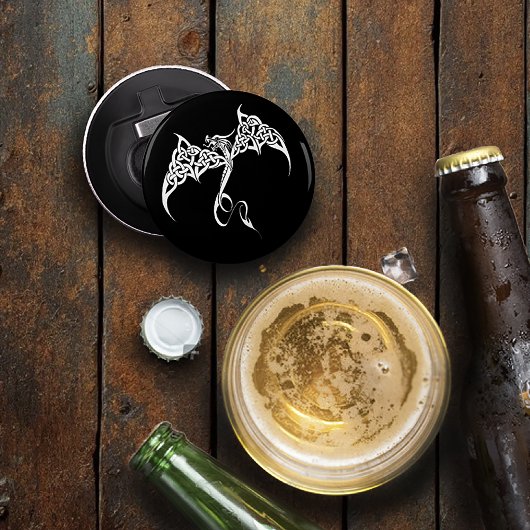 Celtic Stammesdragon Schwarz-weiß Flaschenöffner