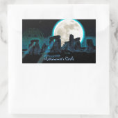 Celtic Stonehenge, Moon & Stars Astronomie, Großbr Rechteckiger Aufkleber (Tasche)