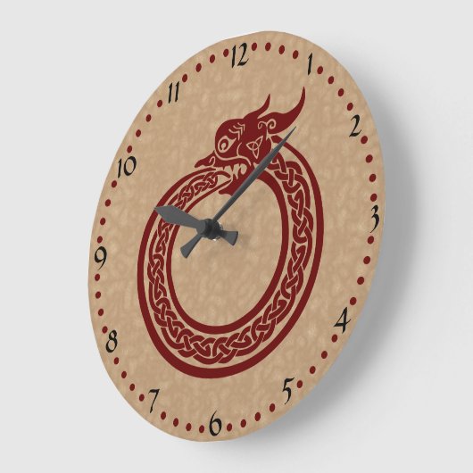 Celtic Style Ouroboros Große Wanduhr (Winkel)