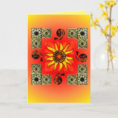 Celtic Sun Mandala Blank Card Karte (Gelbe Blume)
