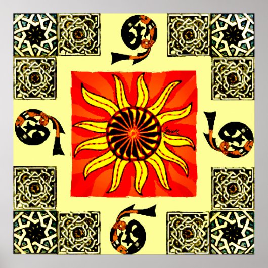 Celtic Sun Mandala Print Poster (Vorne)