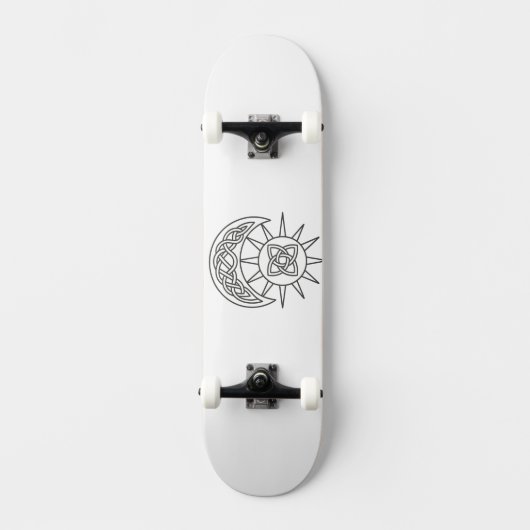 Celtic Sun &Moon Witchy Unisex Skateboard (Vorderseite)