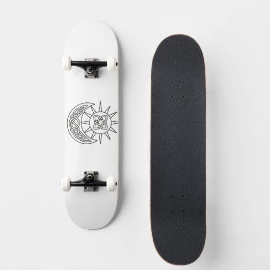 Celtic Sun &Moon Witchy Unisex Skateboard (Vorderseite)