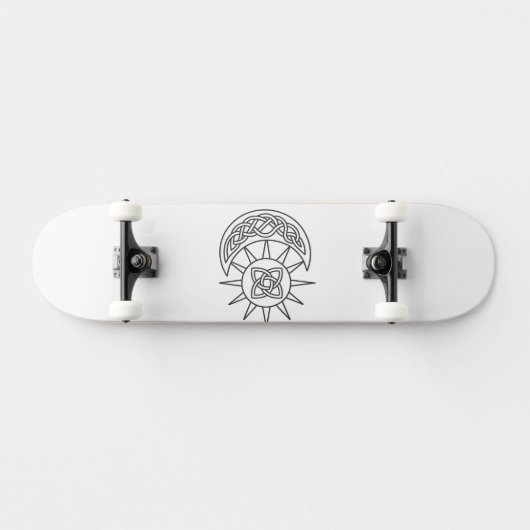 Celtic Sun &Moon Witchy Unisex Skateboard (Horizontal)