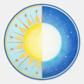 Celtic Sun und Moon Equinox Runder Aufkleber (Vorderseite)
