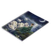 Celtic Swans Moonlit Lake Night Fantasy Art Notizblock (Linke Seite)