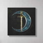 Celtic Sword and Moon Leinwanddruck (Vorderseite)