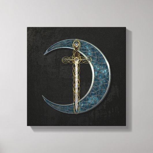 Celtic Sword and Moon Leinwanddruck (Vorderseite)