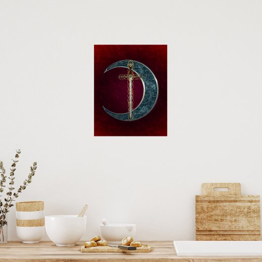 Celtic Sword and Moon Poster (Küche)