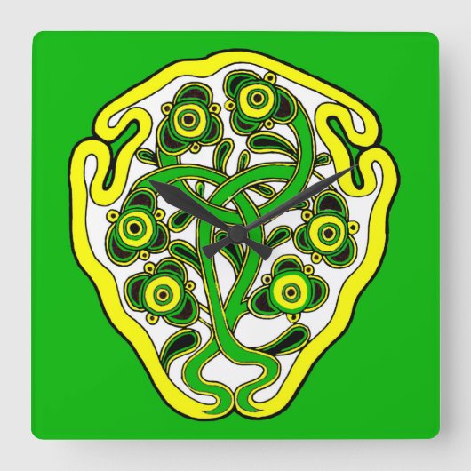 Celtic-Symbol Quadratische Wanduhr (Vorderseite)