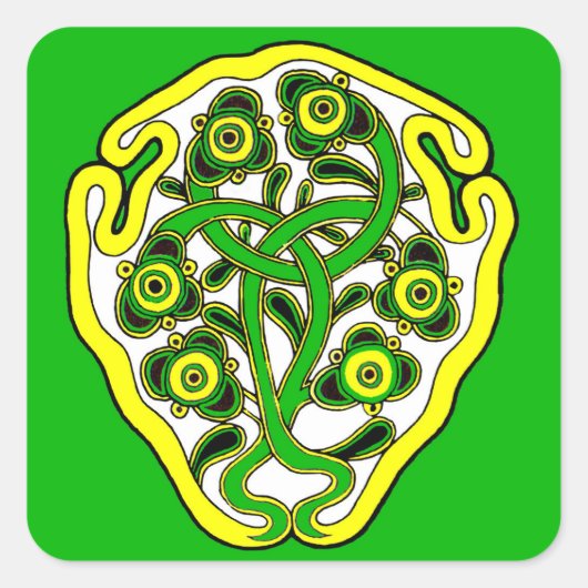 Celtic-Symbol Quadratischer Aufkleber (Vorderseite)