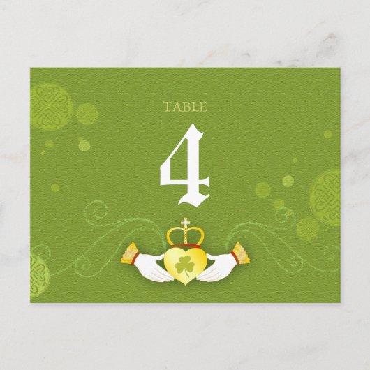 Celtic Themed Wedding Tischnummer Card (Vorderseite)
