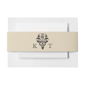 Celtic Thistle Initials - Black & White Einladungsbanderole (Vorderseite Beispiel)