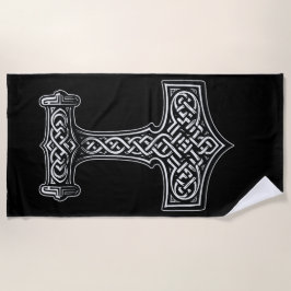 Celtic Thor’s Hammer – Norse Knotwork Design Strandtuch