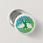 Celtic Tree of Life Button (blau-grün) (Vorne & Hinten)