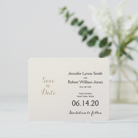 Celtic Tree of Life Gold Wedding rettet das Datum Save The Date (Stehend Vorderseite)