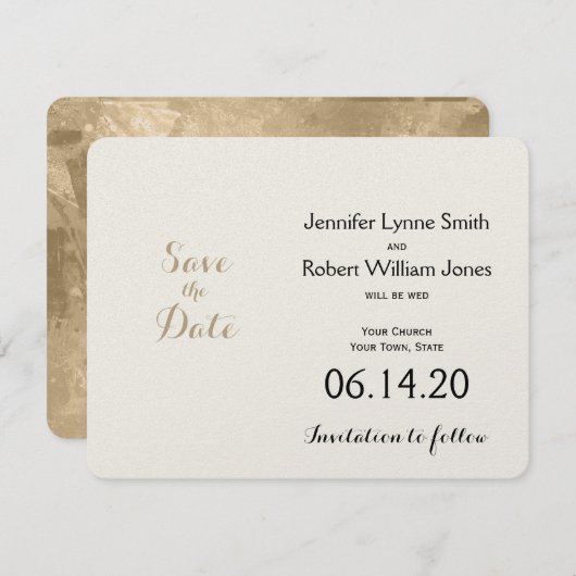 Celtic Tree of Life Gold Wedding rettet das Datum Save The Date (Vorne/Hinten)