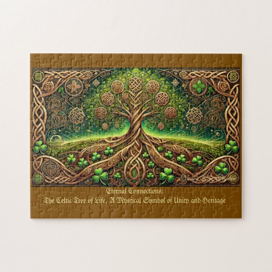 Celtic Tree of Life, Intricate Knüpfarbeit Irish Puzzle (Horizontal)
