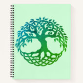 Celtic Tree of Life Spiral Notebook (Green-Blue) Notizblock (Vorderseite)