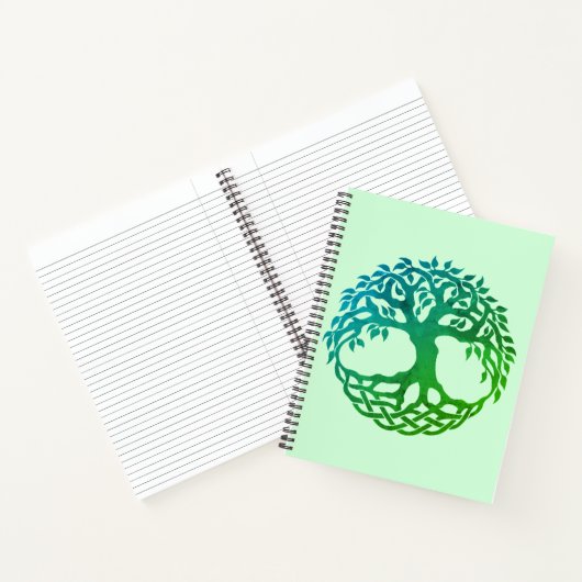 Celtic Tree of Life Spiral Notebook (Green-Blue) Notizblock (Innenseite)