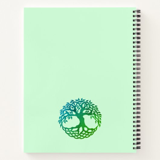 Celtic Tree of Life Spiral Notebook (Green-Blue) Notizblock (Rückseite)