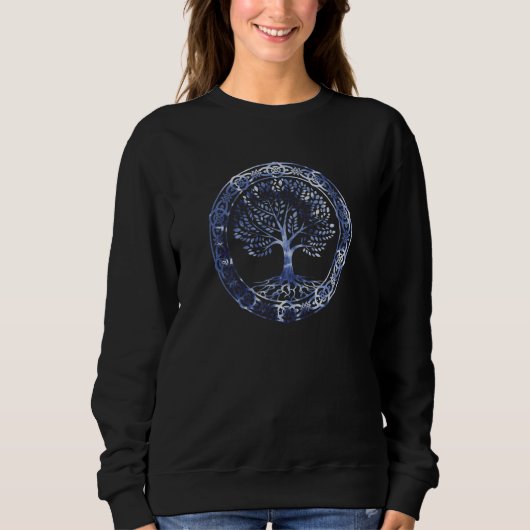 Celtic Tree of Life Tie Dyed Nordic Yggdrasil Viki Sweatshirt (Vorderseite)