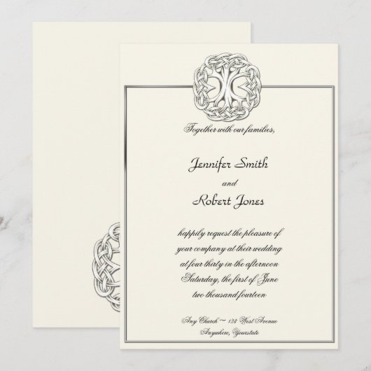 Celtic Tree of Life Wedding Invitation Einladung (Vorne/Hinten)