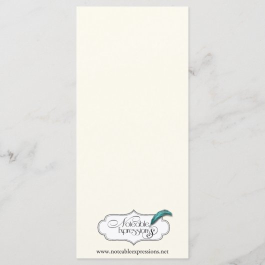 Celtic Tree of Life Wedding Menu Menükarte (Rückseite)