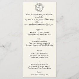 Celtic Tree of Life Wedding Menu Menükarte