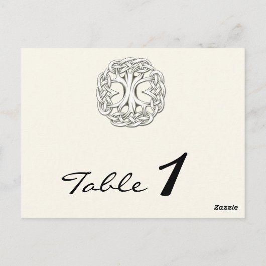 Celtic Tree of Life Wedding Tischnummer (Rückseite)