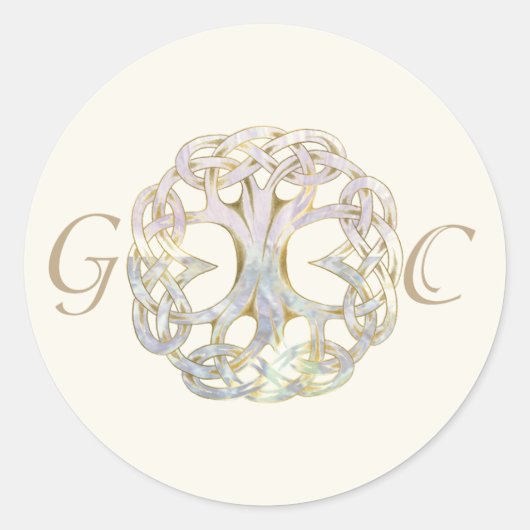 Celtic Tree of Life Wedding Umschlag Aufkleber (Vorderseite)