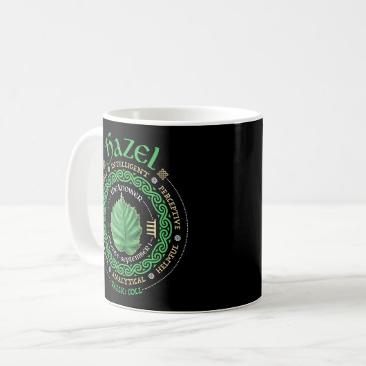 Celtic Tree Zodiac Druid Ogham Astrology Hazel Kaffeetasse (Vorderseite Links)
