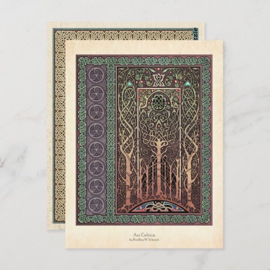 Celtic Trees Design Postcard Postkarte (Vorne/Hinten)