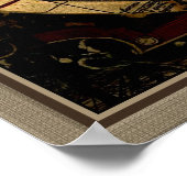 Celtic Tri-skellion & Antique Map Irish Art Poster (Ecke)