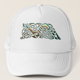Celtic Tribal Aquamarin & Gold Truckerkappe