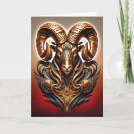 Celtic Tribal Aries Birthday Card Karte