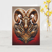Celtic Tribal Aries Birthday Card Karte (Gelbe Blume)
