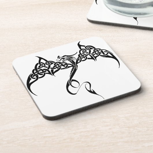 Celtic Tribal Dragon Getränkeuntersetzer (Linke Seite)