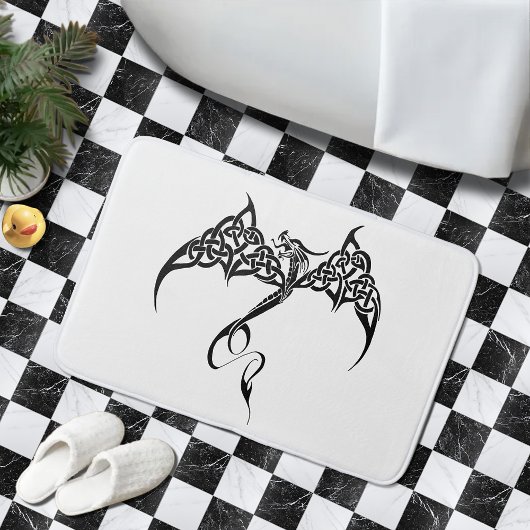 Celtic Tribal Dragon Schwarz-weiß Badematte